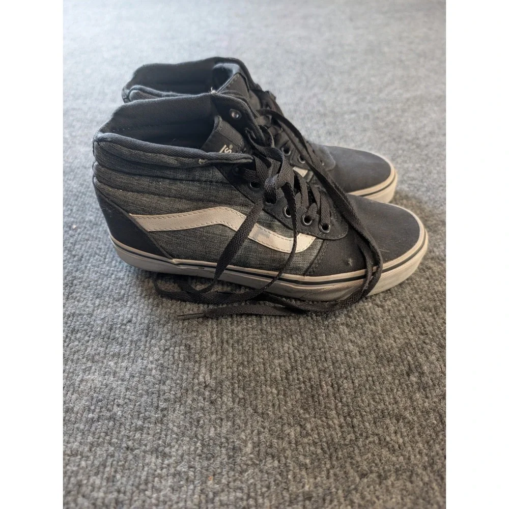 Vans Ward High Top Sneakers Women's Size 7.5 Gray Washed Denim Canvas Shoes